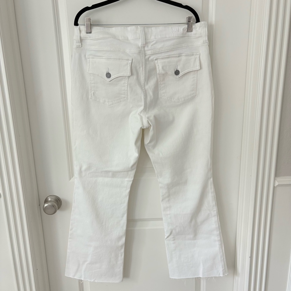 Kut from the Kloth White Raw Hem Flared Jeans 14 NWT - Picture 3 of 7